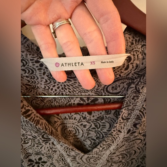 Athleta Sheer Black and Gray Patterned lightweight Hoodie - Picture 2 of 9